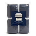 Juego De Toallas De Microfibra  Premium Absorbentes Y Suaves Negro Cuerpo-manos Y Facial Merengo Lisa