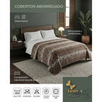 Cobertor Borrega Amanecer | Matrimonial, Suave Y Acolchado Piel Leopardo Dorado Oscuro