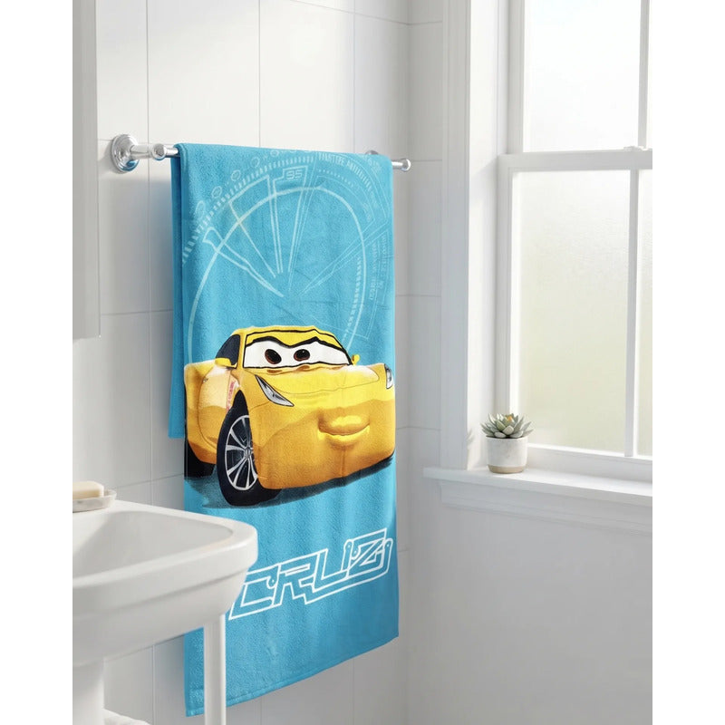 Toalla Providencia Cars 3 Suave Alta Absorción 100% Algodón Celeste Cars 3