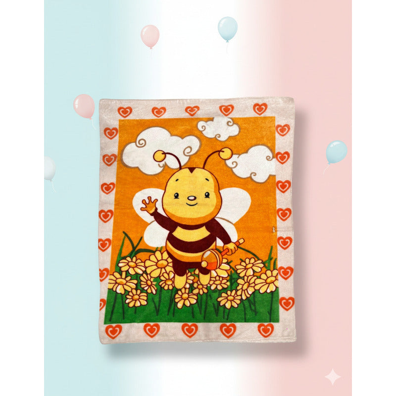 Cunero Leonora Tipo Borrega Calientito -bebé Tamaño Classic Abejita Naranja Naranja Oscuro