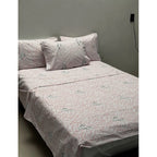 Sabana Hotelera Fátima 150 Hilos King Size -- Cajón Amplio Rosa Claro Mosaico Rosa