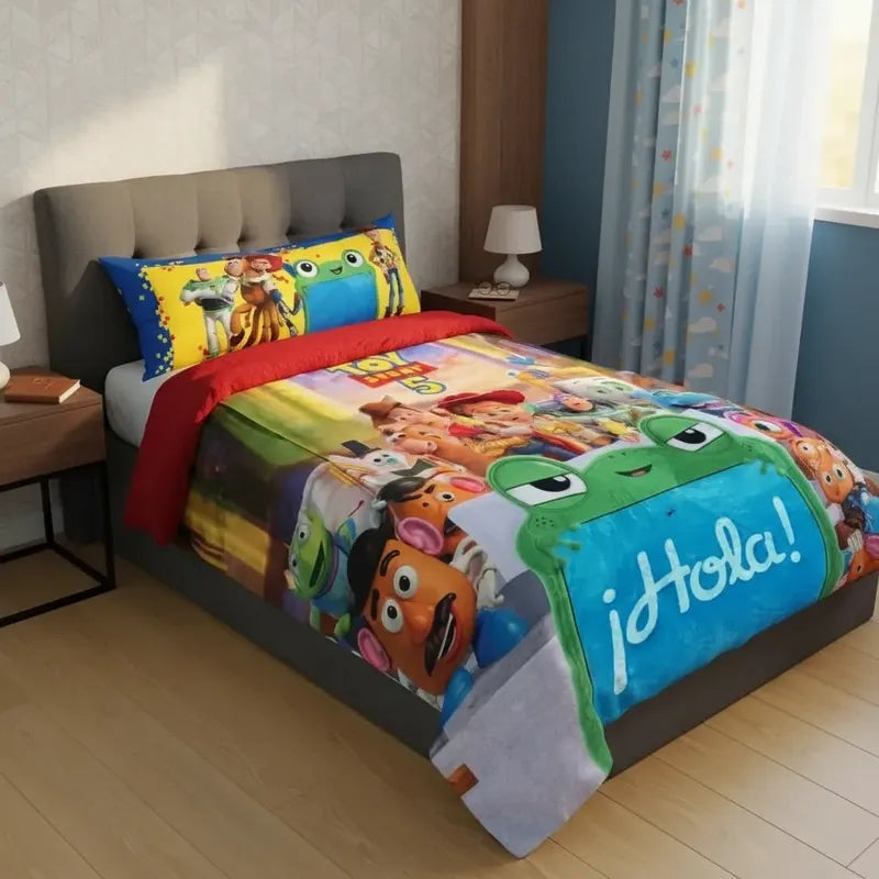 Cobertor Jumbo Providencia Borrega Toy Story +almohada Jumbo Pack Toy Story Amigos 5 2690 Kg Rojo