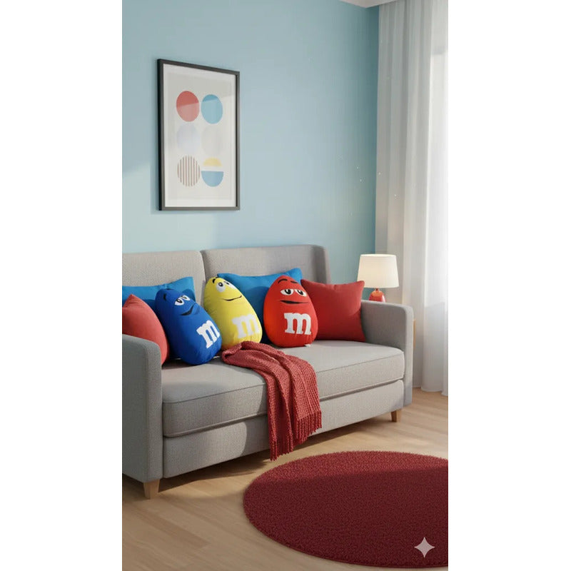 Almohada Providencia Lunetas M&m's Azul Super Esponjoso Azul