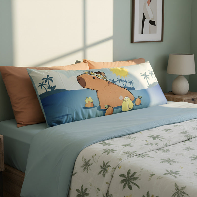 Almohada Providencia Super Jumbo Capybaras Azul Claro