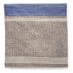 Juego De Sabanas King Size Leonora Percal Algodón 144h. Gris Rayas Azules