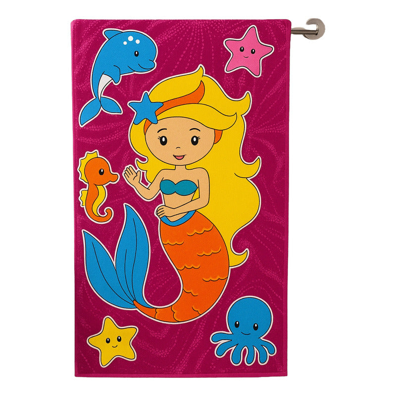 Toalla De Mano Microfibra Leonora. Set De 6 Toallas 110x60cm Rosa Sirena Amarilla