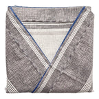 Juego De Sábanas Matrimonial Algodón Percal 144 Hilos-fresca Gris Rayas Azul
