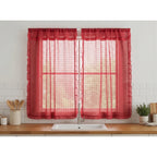 Juego De Cortinas 2 Paneles 2.50x1.95 De Ventana Transparent Rojo
