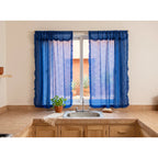 Juego De Cortinas 2 Paneles 2.50x1.95 De Ventana Transparent Azul Marino