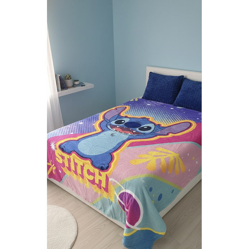 Frazada Providencia Matrimonial Disney Stitch Galactico Azul