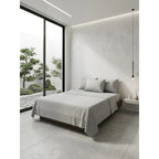 Juego De Sabanas King Size Leonora Percal Algodón 144h Lisas Gris Gris Liso