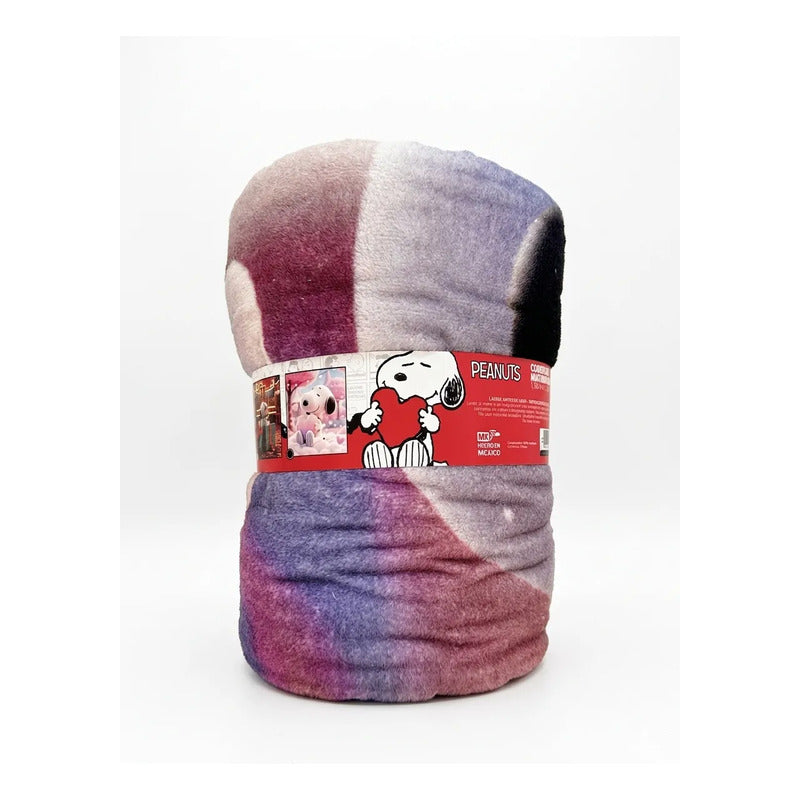 Frazada Matrimonial  Extra Suave Y Calientita Snoopy Corazone Lavanda