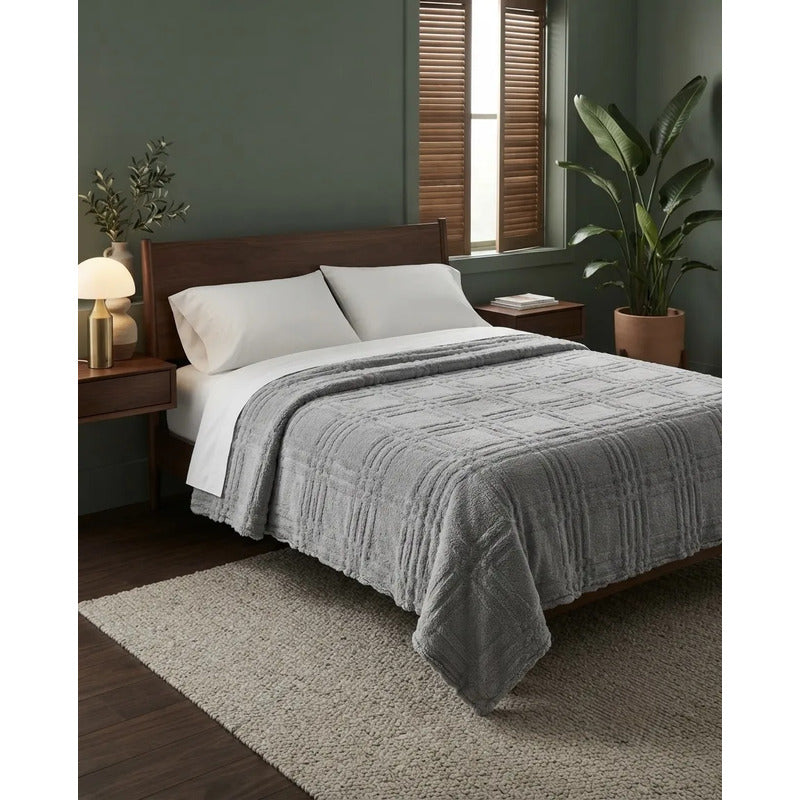 Cobertor Providencia Jacquard Ovejita Super Calientita Gris Fajilla 880 G Gris