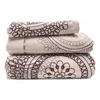 Juego De Sábanas Individual Leonora Percal Algodón 144 H. Suela Mandala Beige