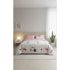 Edredón Premium Duvet Dos Vistas Matri Con Relleno Incluido Rosa Gatito Piojito Algodón Alta Densidad