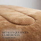 Edredón Matrimonial Acolchado Doble Vista Textura Térmica Marrón Claro Piel De Conejo