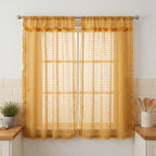 Juego De Cortinas 2 Paneles 2.50x1.95 De Ventana Transparent Oro