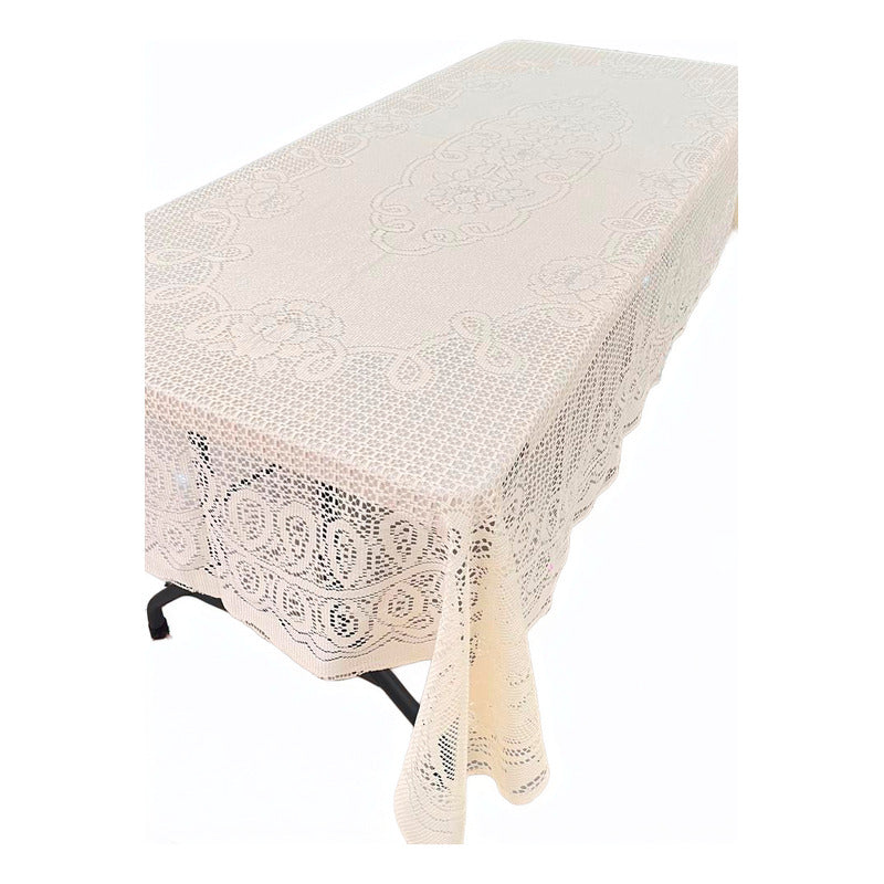 Mantel Calado Leonora 1.5×2.5 M | Elegancia Total Beige Calado Infinito