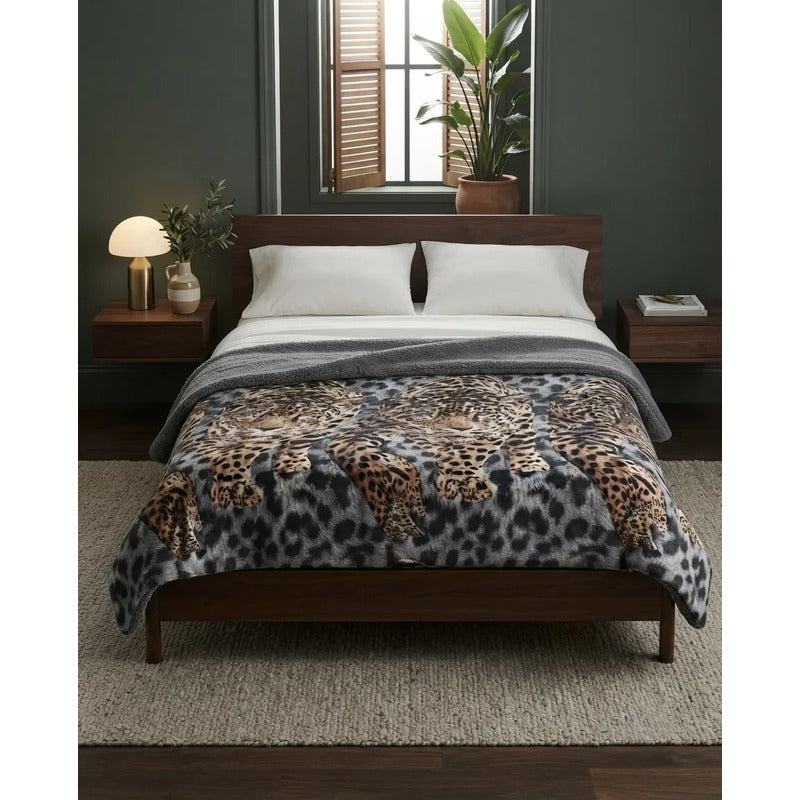 Cobertor Borrega Amanecer | Matrimonial, Suave Y Acolchado Cmg2l Marrón Oscuro