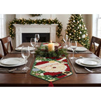 Kit Navideño: Camino De Mesa, Pie De Árbol, Fundas Y Tapete Verde