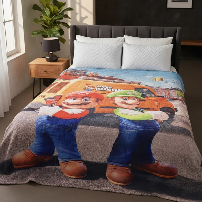 Frazada Matrimonial Providencia Super Suave Y Calientita Super Mario Bross Rojo