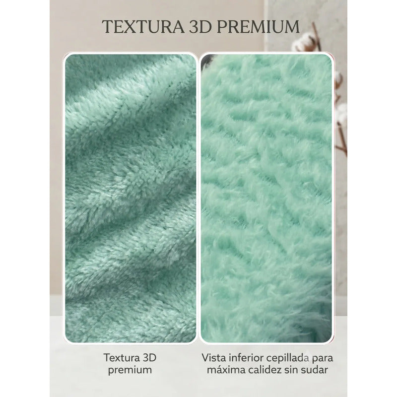 Cobertor Frazada Matrimonial Textura Durazno Lisa Calientita Turquesa Liso 700 G Turquesa