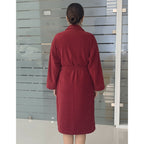 Bata De Baño Leonora Rasurada 100% Algodón Super Absorbente Rojo M-l
