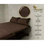 Juego De Sábanas Matrimonial Algodón Percal 144 Hilos-fresca Chocolate Lisa Suave Y Transpirable De Calidad Premium