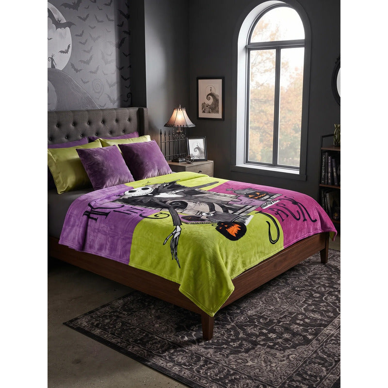 Frazada Providencia Matrimonial El Extraño Mundo De Jack Jack Y Sally 650 G Lila
