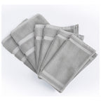 Juego De Toallas De Microfibra  Premium Absorbentes Y Suaves Plateado Cuerpo-manos Y Facial Gris Claro Lisa