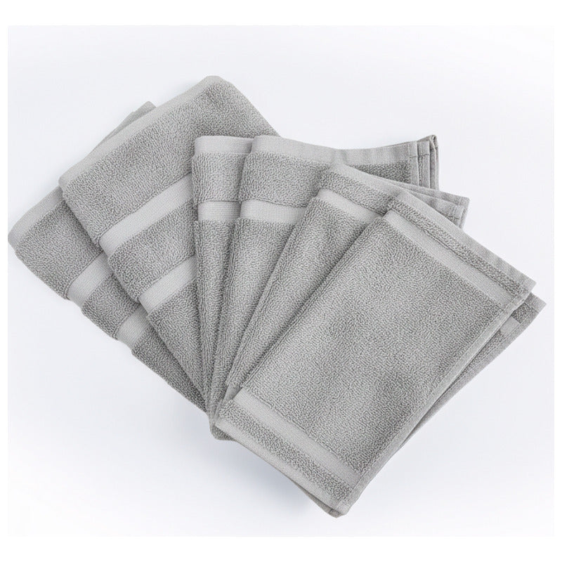 Juego De Toallas De Microfibra  Premium Absorbentes Y Suaves Plateado Cuerpo-manos Y Facial Gris Claro Lisa