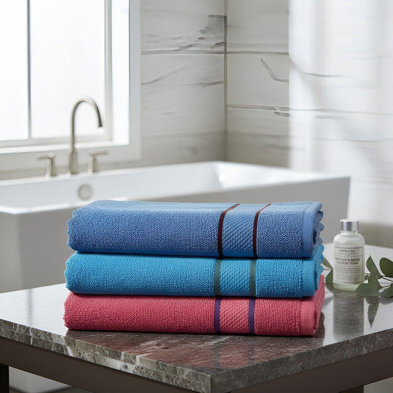 Toalla De Medio Baño Super Absorbente 100% Algodón Varsovia Azul Colección 3