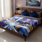 Frazada Matrimonial Super Suave Y Calientita Goku Dragon Ball Superrr Violeta Oscuro