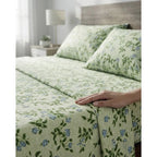 Juego De Sabanas Franela Mariol 100% Algodón Matrimonial Verde Claro Floresta Verde Claro