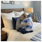 Almohada Ovejita Balón Futbol Grande 50x50cm Super Esponjoso Azul Marino