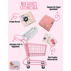 Edredón Premium Duvet Dos Vistas Matri Con Relleno Incluido Rosa Gatito Piojito Algodón Alta Densidad