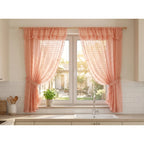 Juego De Cortinas 2 Paneles 2.50x1.95 De Ventana Transparent Melon