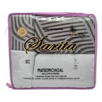 Juego De Sabanas 6 Piezas Tacto Bambu Premium Quality Plateado Rayado Gris