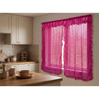 Juego De Cortinas 2 Paneles 2.50x1.95 De Ventana Transparent Fuchsia