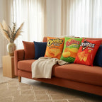 Kit De 3 Almohadas Snackpack: Chetos, Ruffles,takis,doritos) Terracota