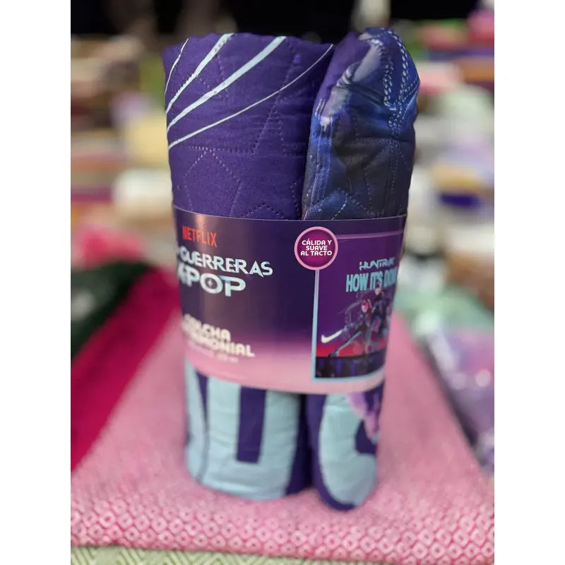 Colcha Capitonada Matrimonial Licencia. Providencia Morado Guerreras K-pop