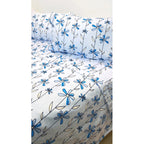 Juego De Sabanas Franela Mariol 100% Algodón Matrimonial Azul Claro