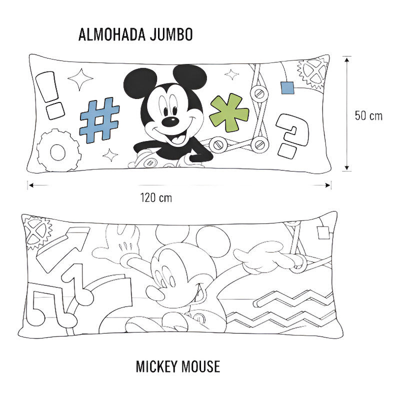 Almohada Providencia Super Jumbo Mickey Music Azul Claro
