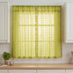 Juego De Cortinas 2 Paneles 2.50x1.95 De Ventana Transparent Verde Claro