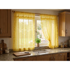 Juego De Cortinas 2 Paneles 2.50x1.95 De Ventana Transparent Amarillo