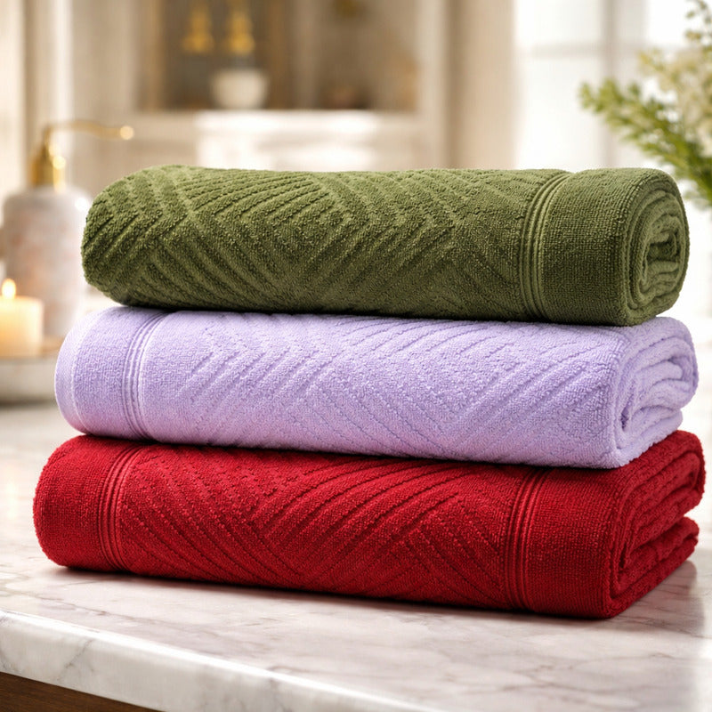Tallas De Baño Completo 100% Algodón Super Absorbente Greta Verde Colección 1