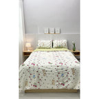 Edredón Premium Duvet Dos Vistas Matri Con Relleno Incluido Beige Conejito Capullo Fresas Algodón Alta Densidad