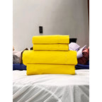 Juego De Sabanas King Size Leonora Percal Algodón 144h Lisas Amarillo Amarillo Liso