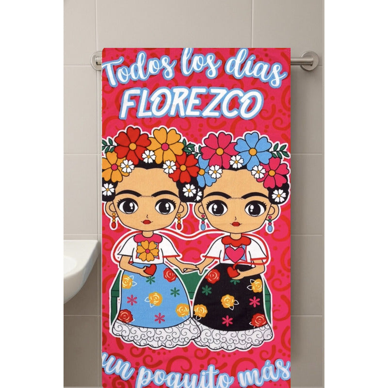 Toalla De Mano Microfibra Leonora. Set De 6 Toallas 110x60cm Rosa Par De Fridas