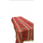 Mantel Navideño Leonora Rectangular 150x300 De Alta Calidad. Bordó Rama De Noche Buena